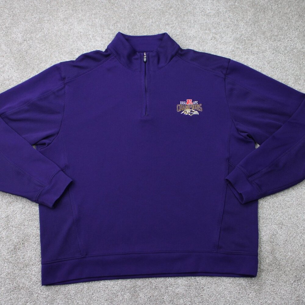 Baltimore Ravens‎ Sweatshirt Mens XL Purple 2012 AFC Champions Cutter & Buck NFL